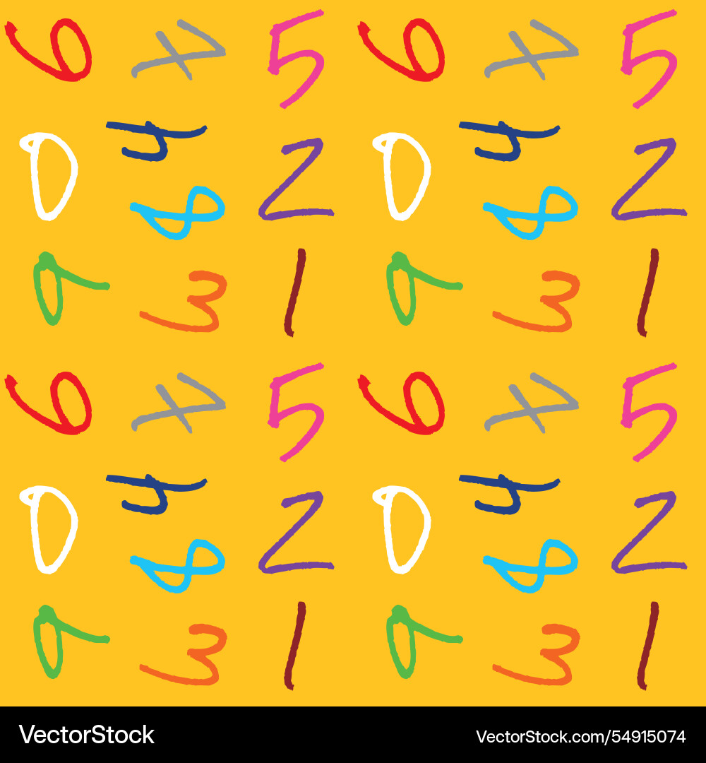 Cute number and mathematic seamless pattern backgr vector image