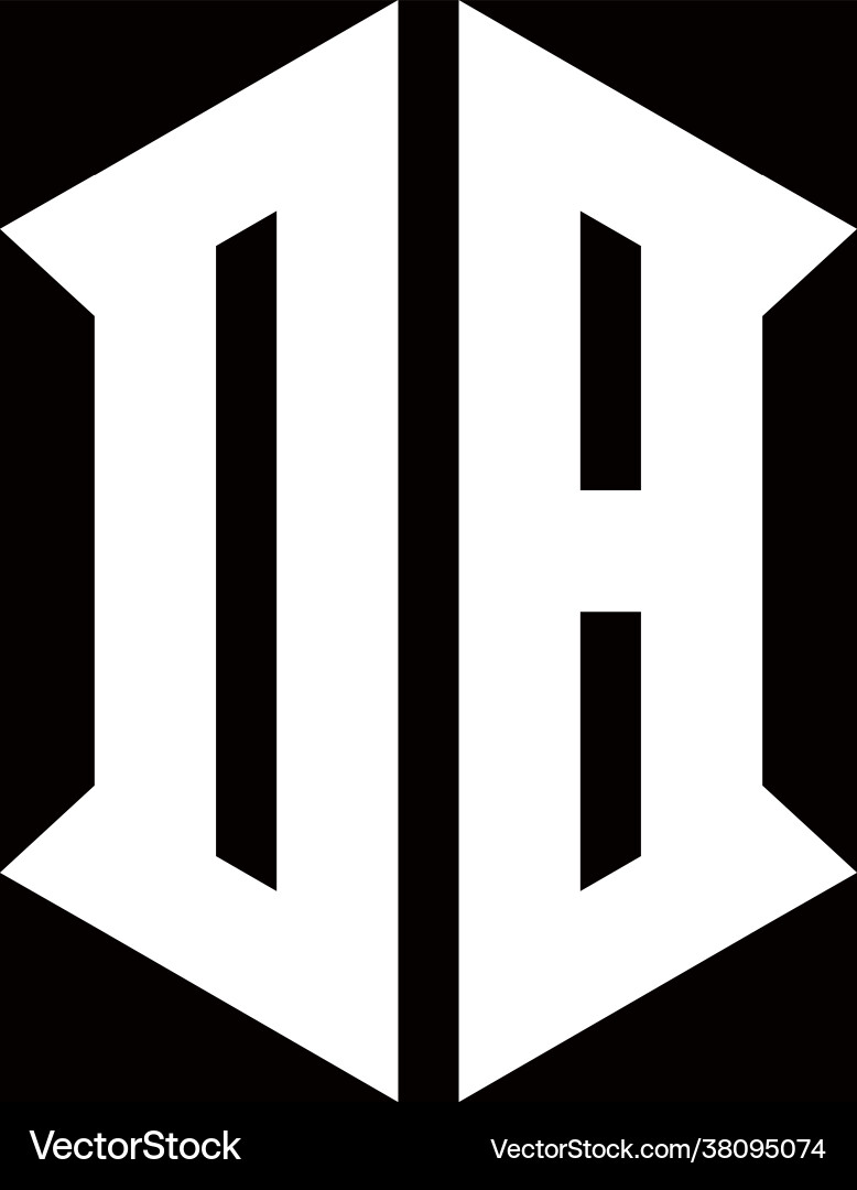 Db logo monogram with shield shape designs Vector Image