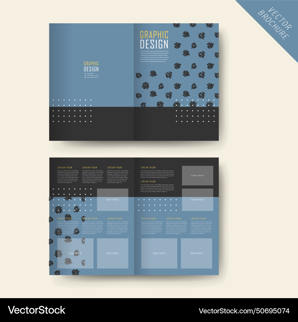 Elegant half-fold template design Elegant half-fold template design vector image