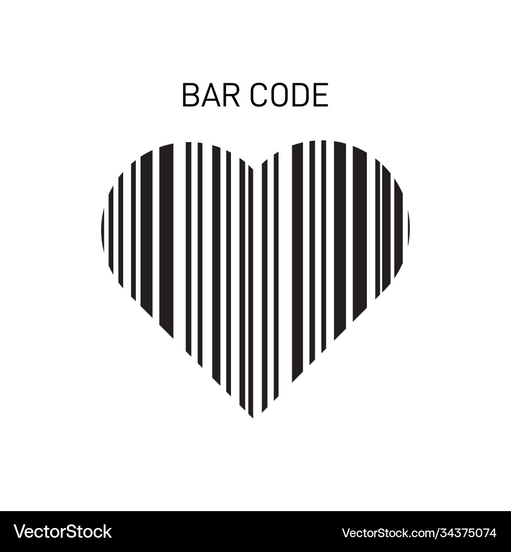 Hear bar code shape scanning Vector Image