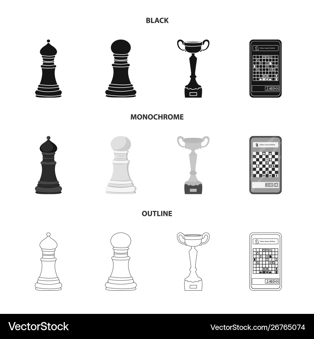 Isolated object checkmate and thin symbol set Isolated object checkmate and thin symbol set vector image