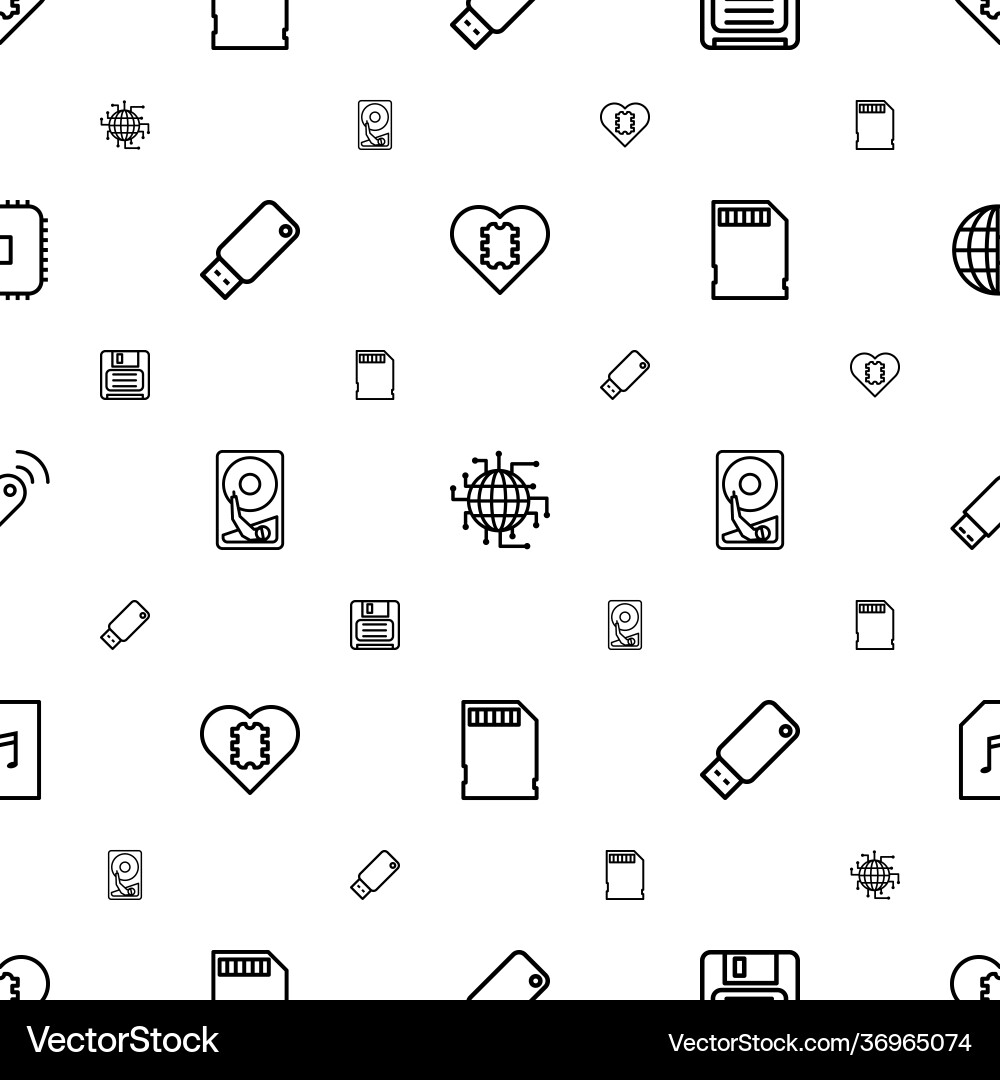 Memory icons pattern seamless white background Vector Image
