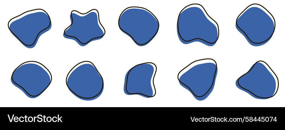Organic Round Blob Shapes - Abstract Collection Vector Image