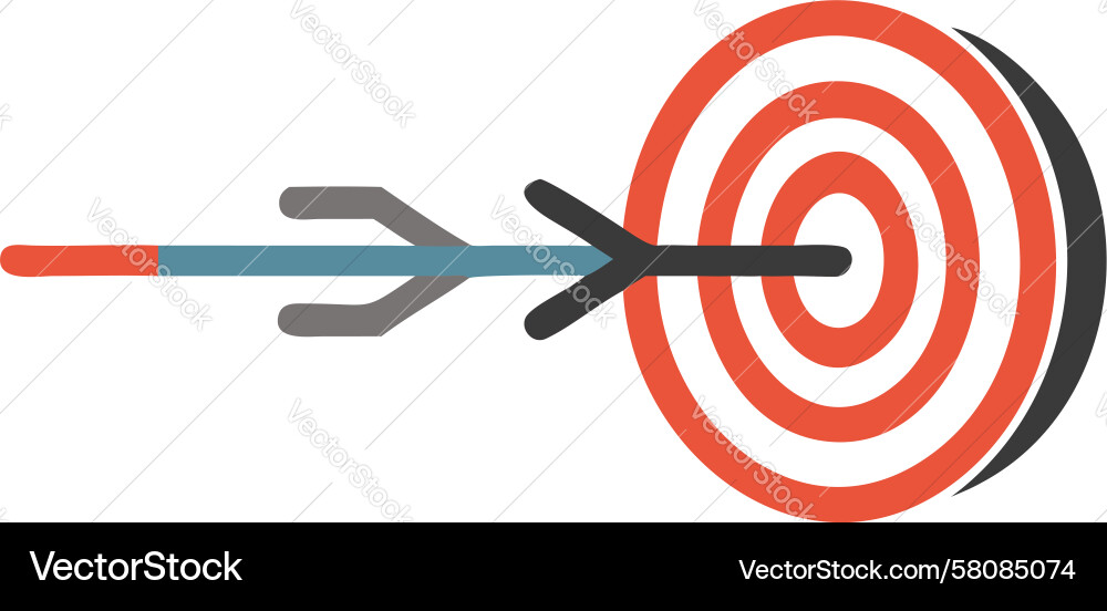 Red Target with Centered Arrow Vector Image