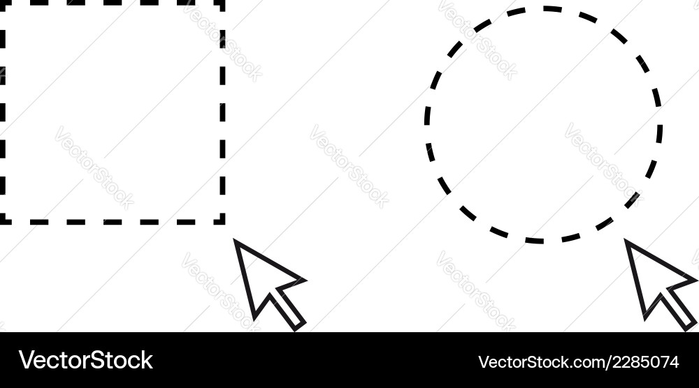 Selection Rectangle and Circle Pointer vector image