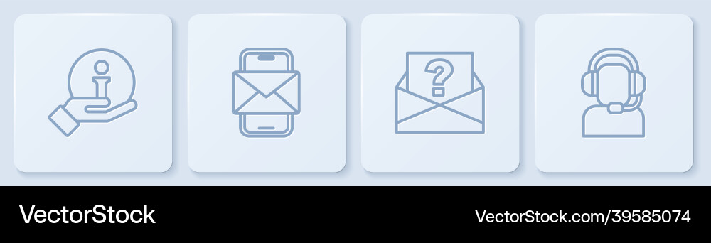 Set line information envelope with question mark Set line information envelope with question mark vector image