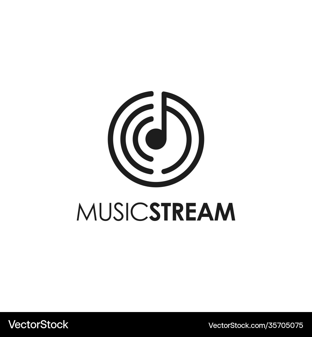 Abstract Music Streaming Logo Vector Image
