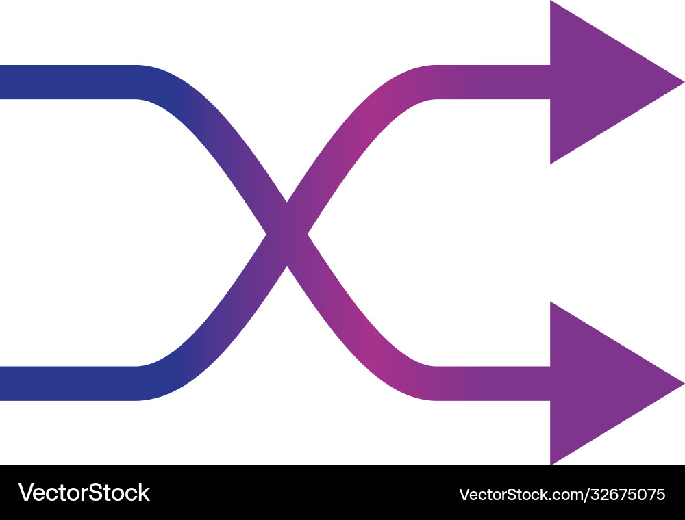 Arrow shuffle refresh gradient style icon vector image