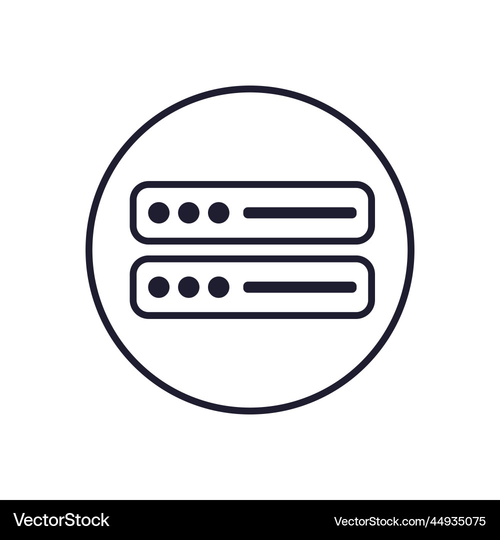 Computer server icon in a round circle Vector Image