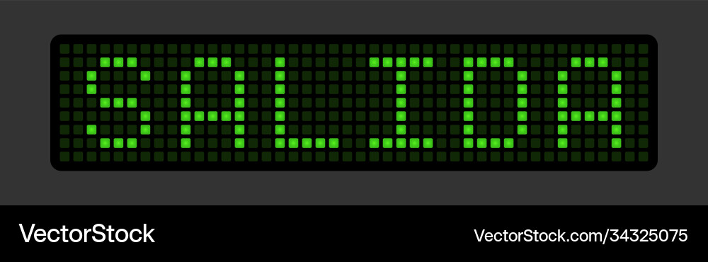 Electronic display in green with word exit Electronic display in green with word exit Vector Image
