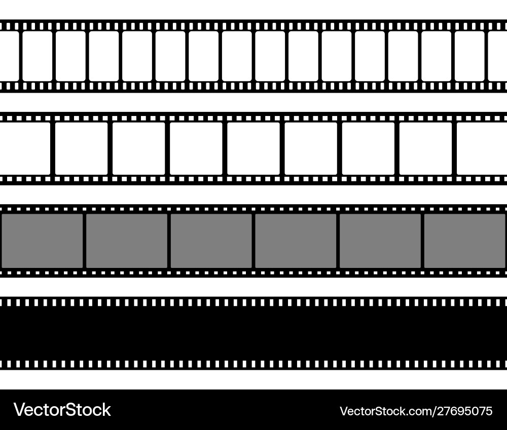 Film strips collection old retro cinema strip Film strips collection old retro cinema strip vector image