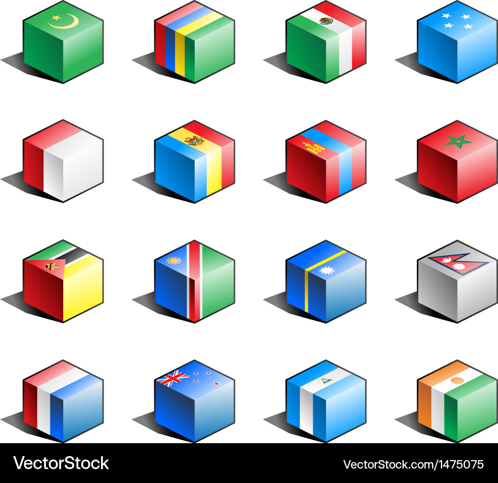 Flag icon set part 8 vector image