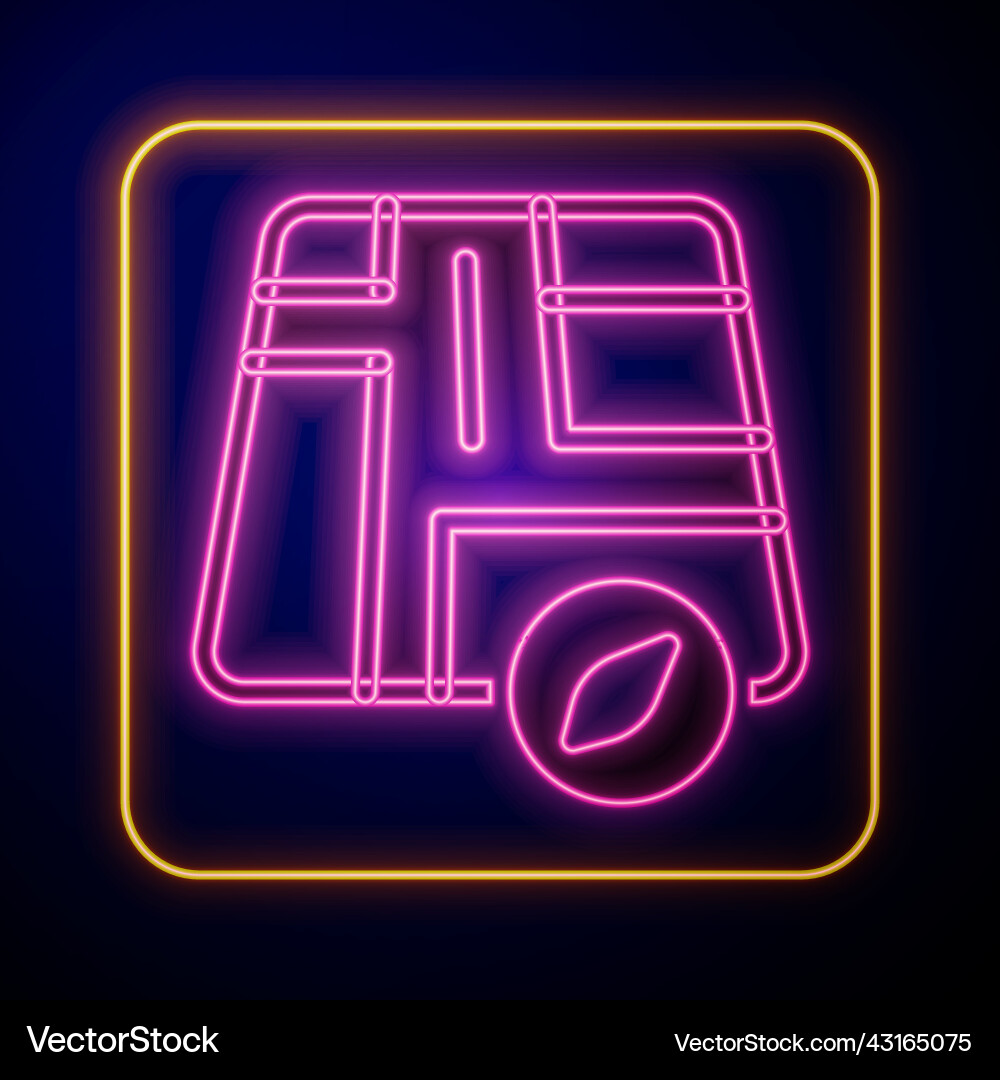 Glowing neon map pointer with taxi car icon Glowing neon map pointer with taxi car icon vector image