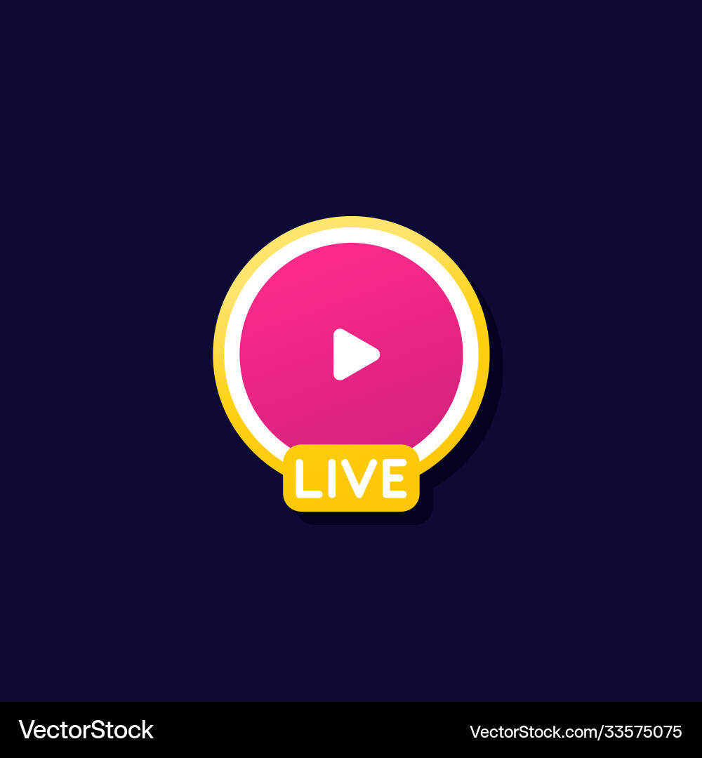 Live stream icon for apps and web vector image