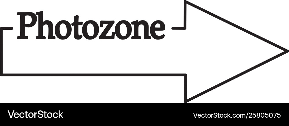 Photozone icon arrow pointer line Vector Image