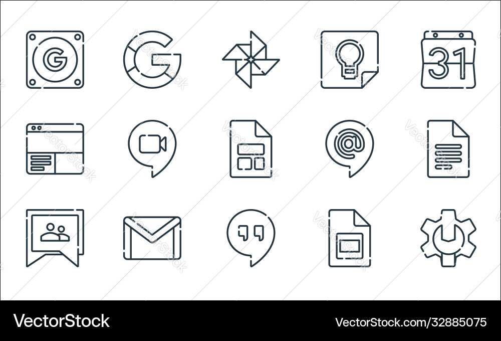 Suite line icons linear set quality Suite line icons linear set quality vector image