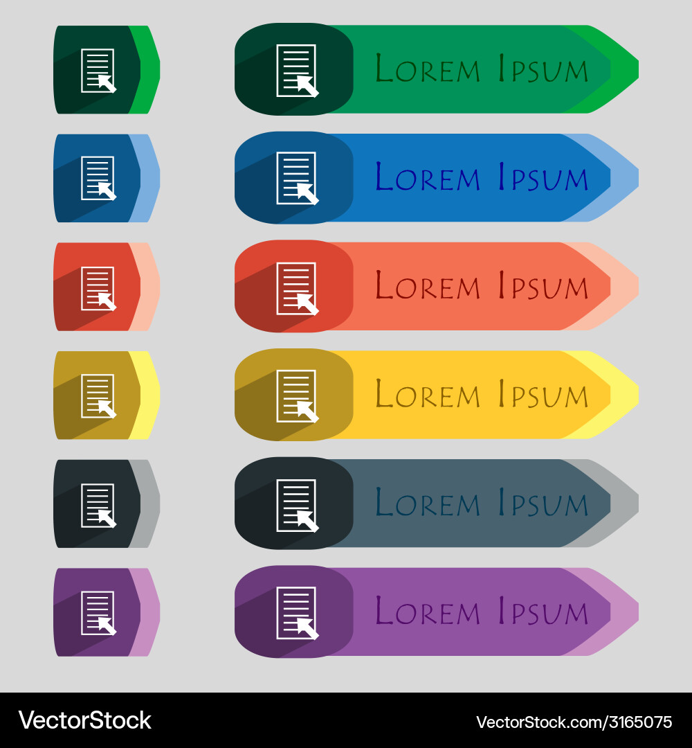 Text file sign icon document symbol set vector image