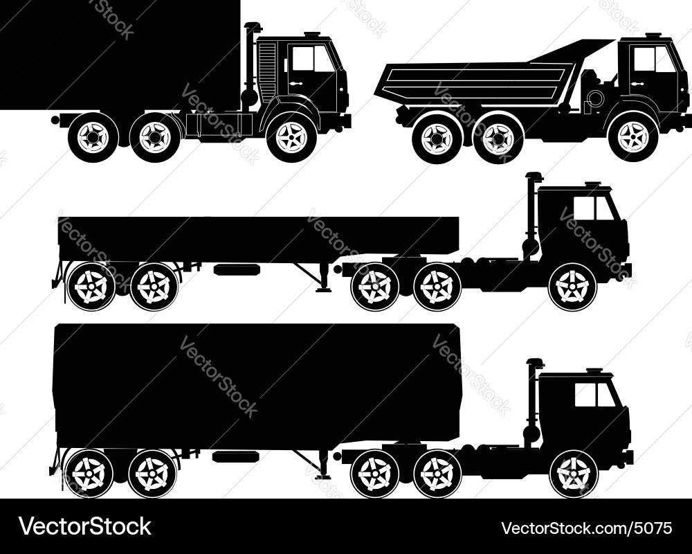Truck Silhouettes Vector Image