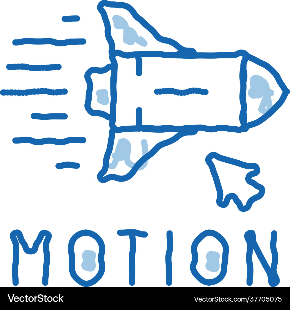 Work with rocket objects in action doodle icon vector image