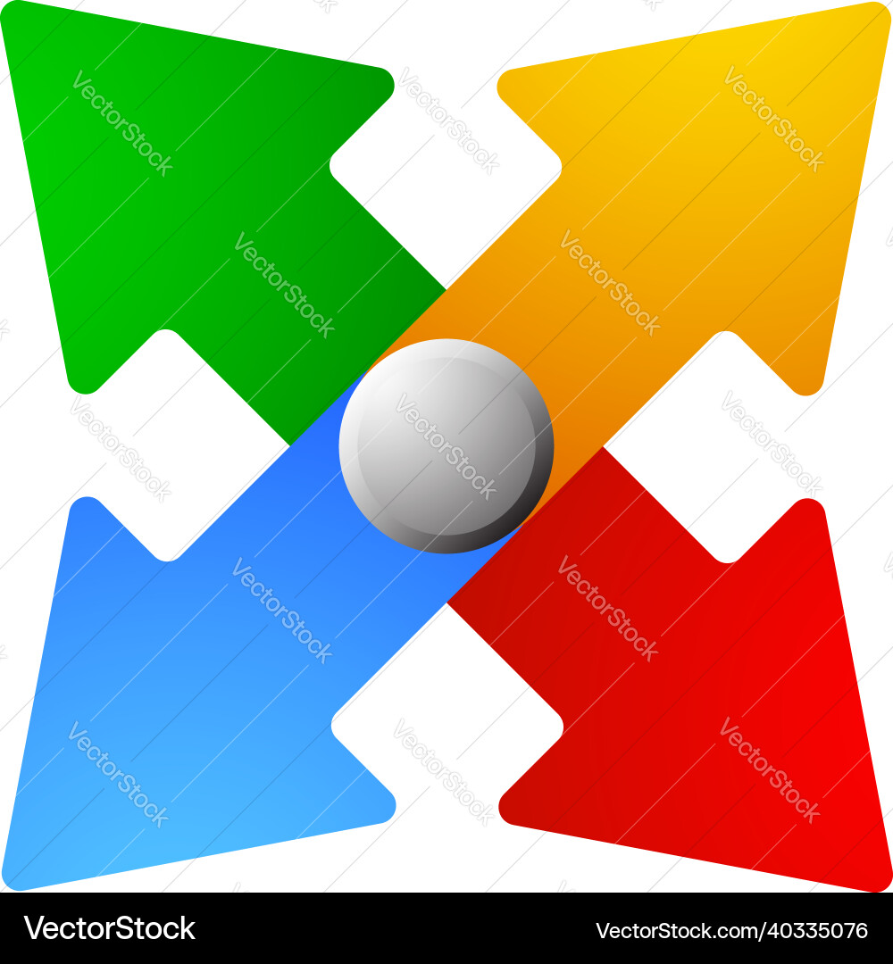 4-way arrows pointers cursors shapes Vector Image