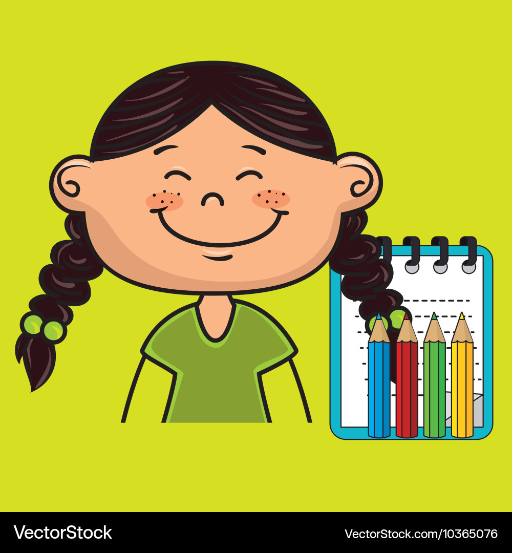 Character cartoon child notebook Vector Image