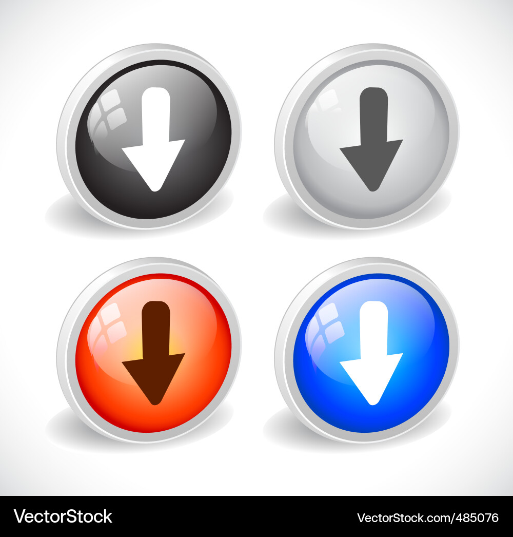 Color 3d buttons for web Vector Image