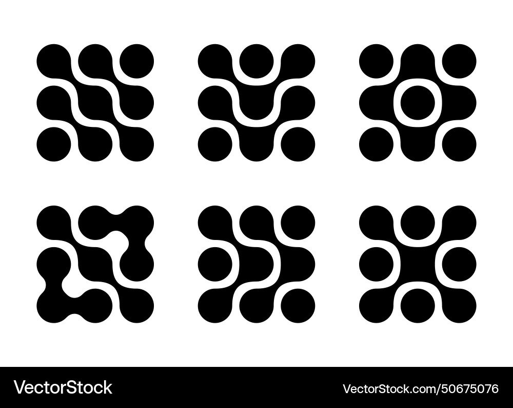 Diagonal metaball connected circles shape Diagonal metaball connected circles shape vector image