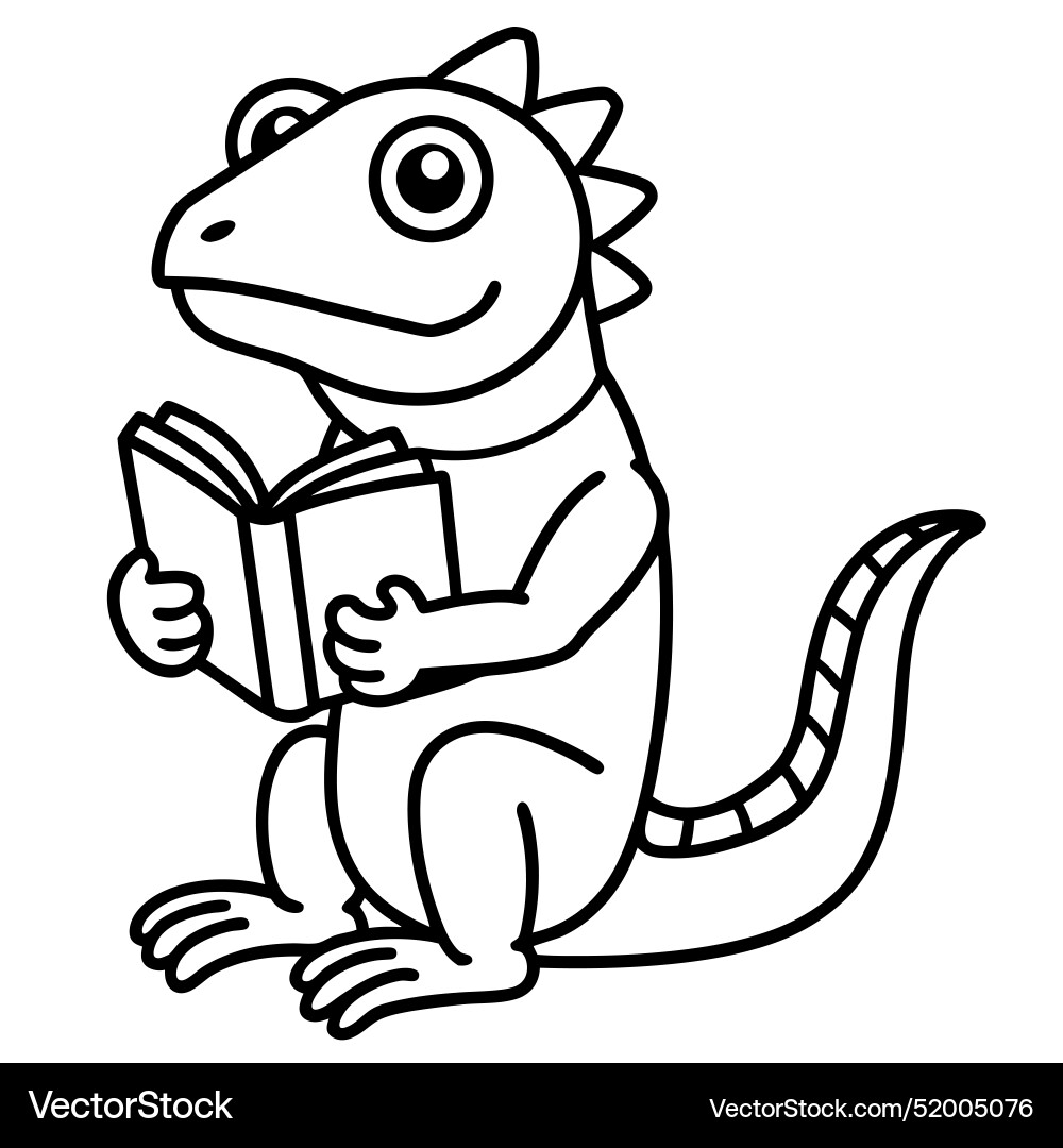 Draco lizard reading icon Vector Image