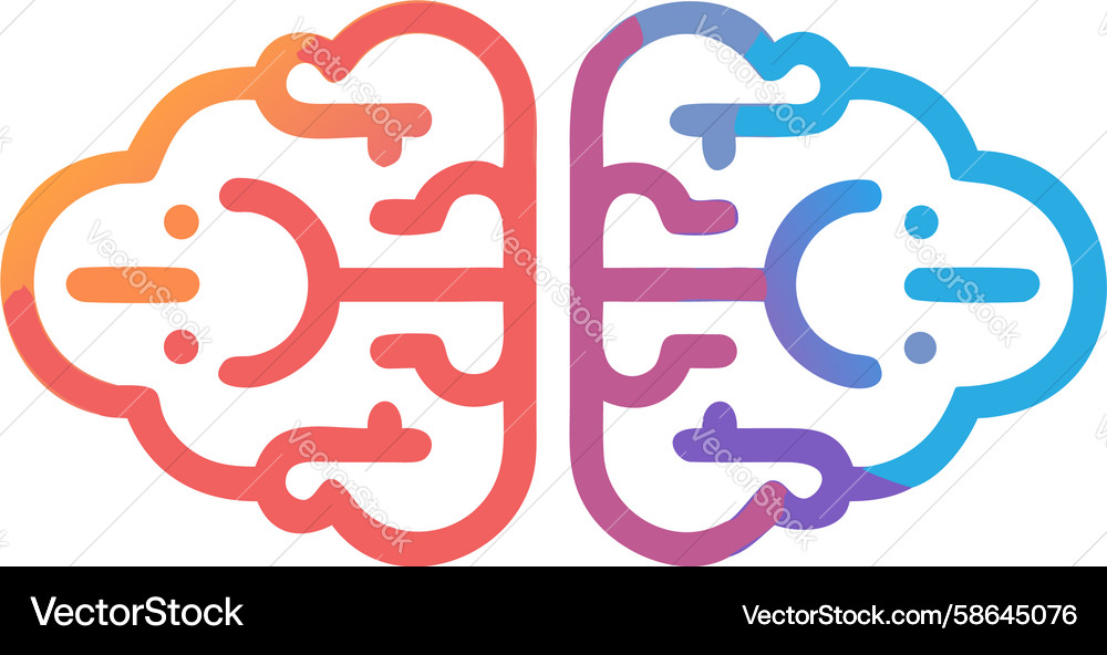 Dynamic Brain Icon - Gradient Vector Image