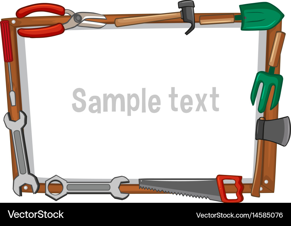 Frame template with different tools Vector Image