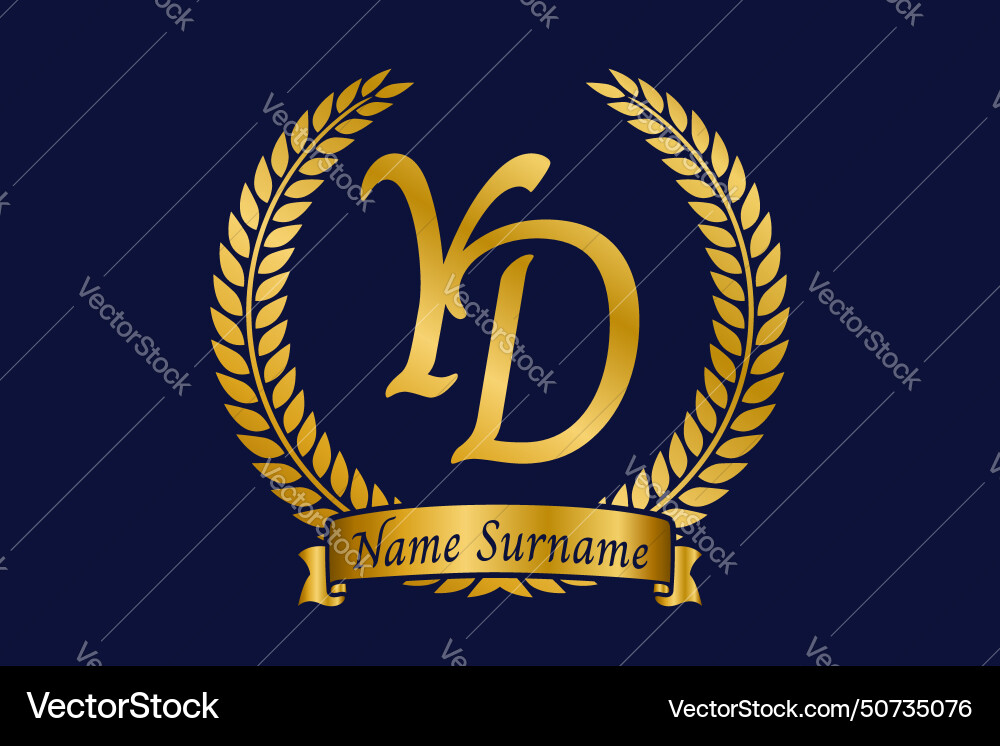 Initial letter y and d yd monogram logo design Initial letter y and d yd monogram logo design vector image