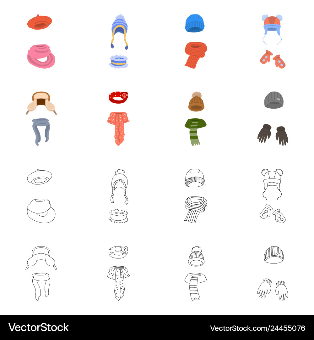 Isolated object of clothes and texture logo set Isolated object of clothes and texture logo set vector image