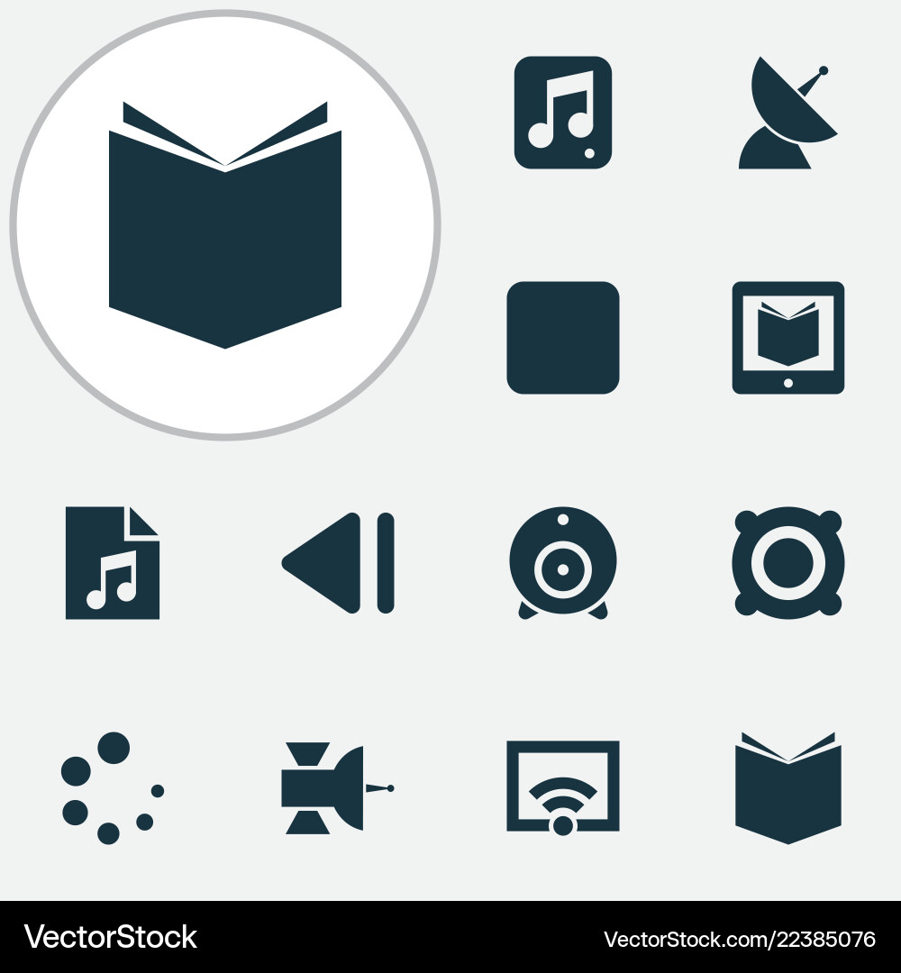 Multimedia icons set with loading Multimedia icons set with loading vector image