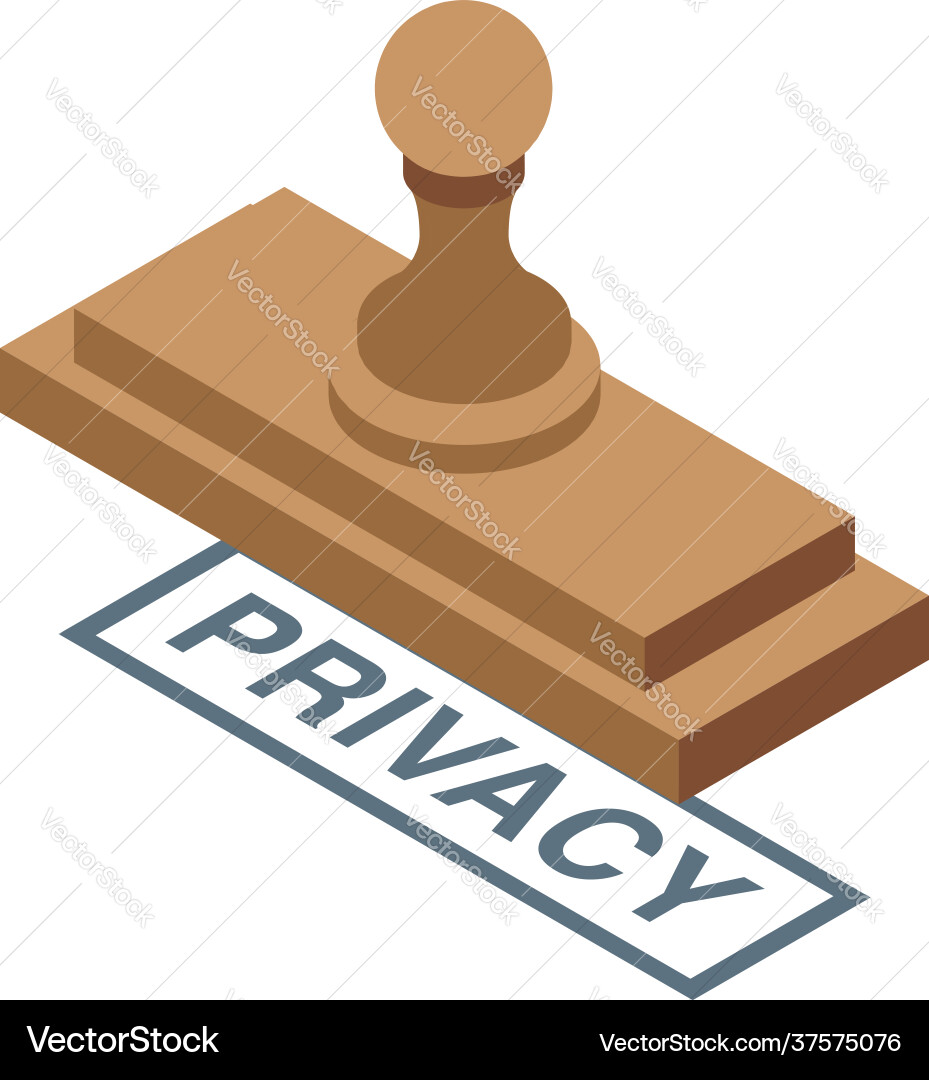 Privacy stamp icon isometric style Privacy stamp icon isometric style vector image