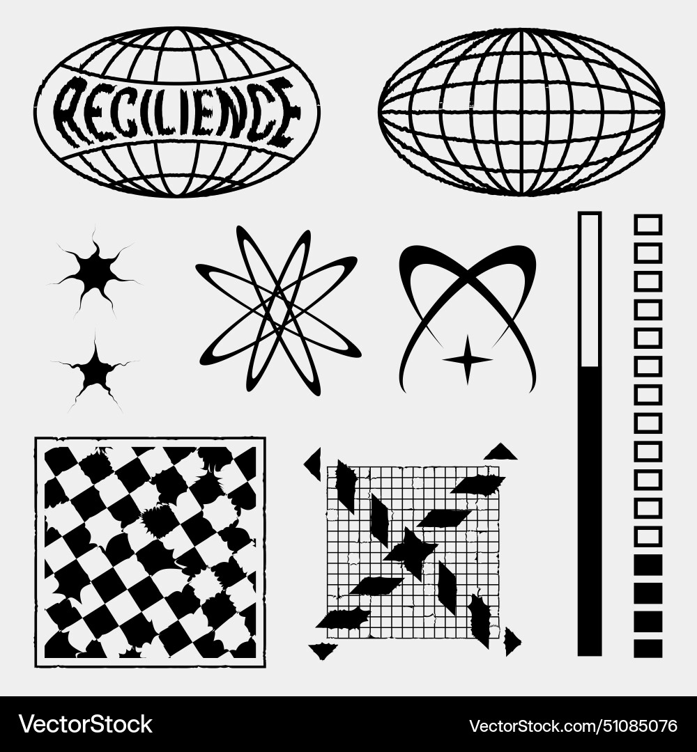 Retro futuristic element design in y2k Retro futuristic element design in y2k vector image