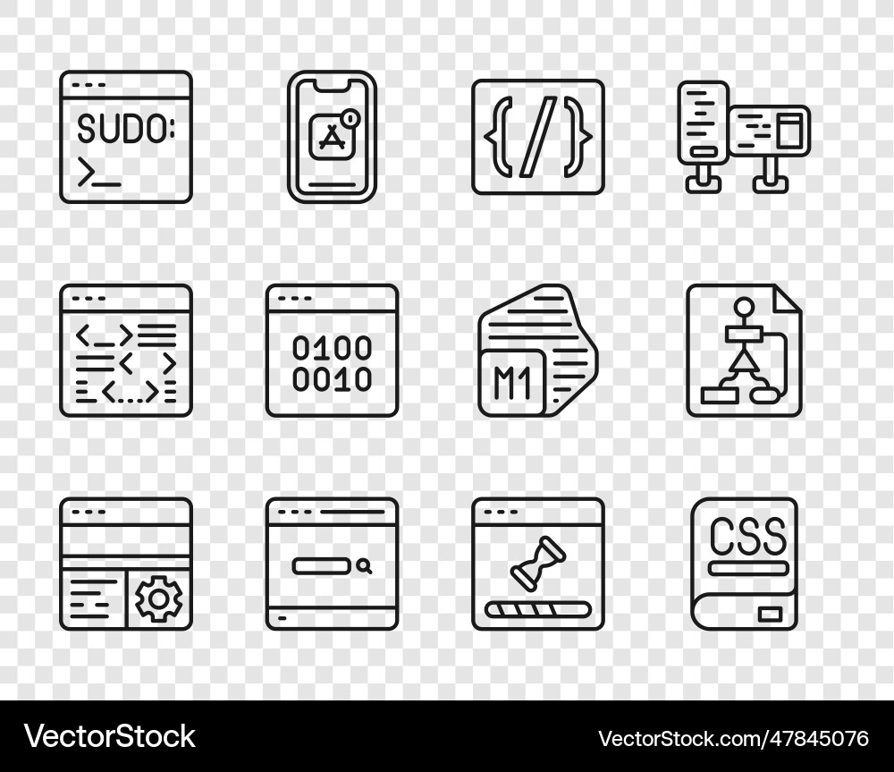 Set line debugging books about programming Set line debugging books about programming Vector Image