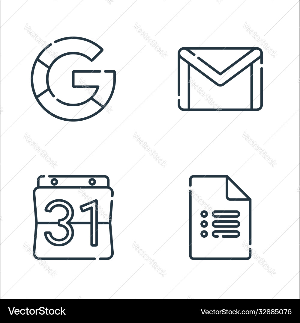 Suite line icons linear set quality Suite line icons linear set quality vector image