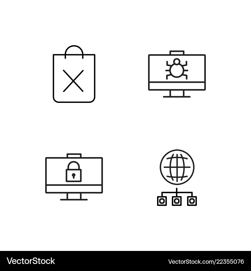 Web simple outlined icons set Vector Image