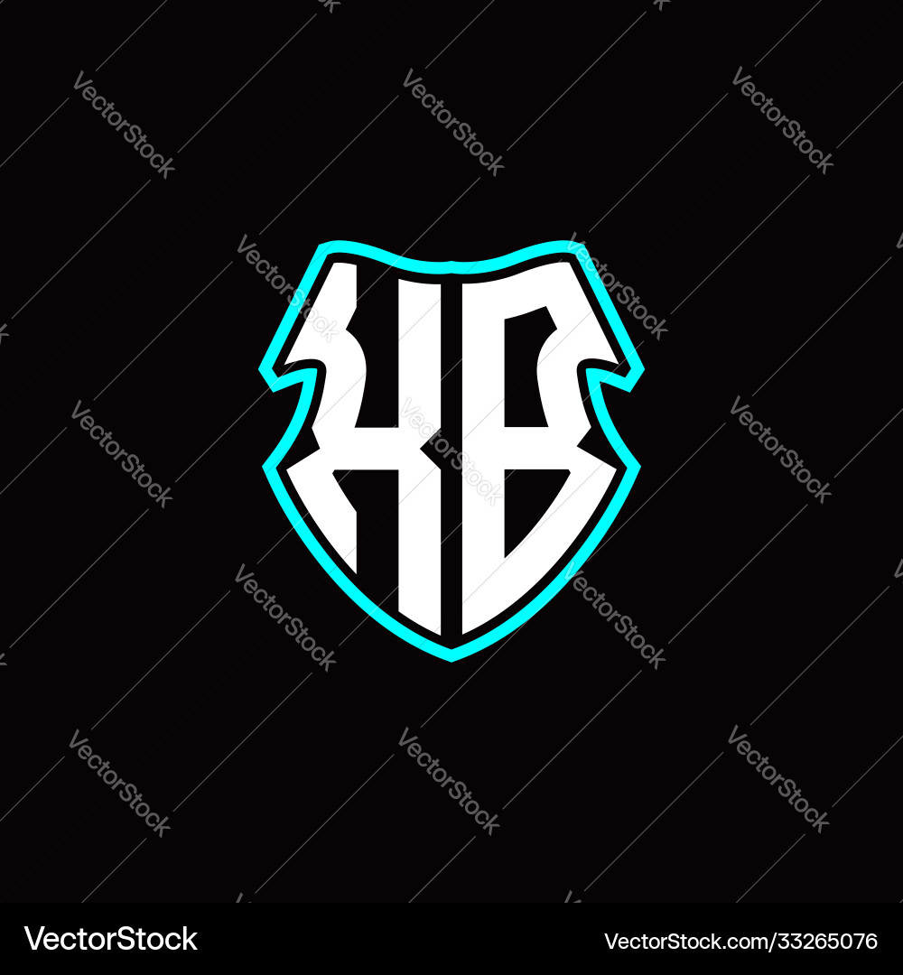 X b initial logo design with a shield shape X b initial logo design with a shield shape Vector Image