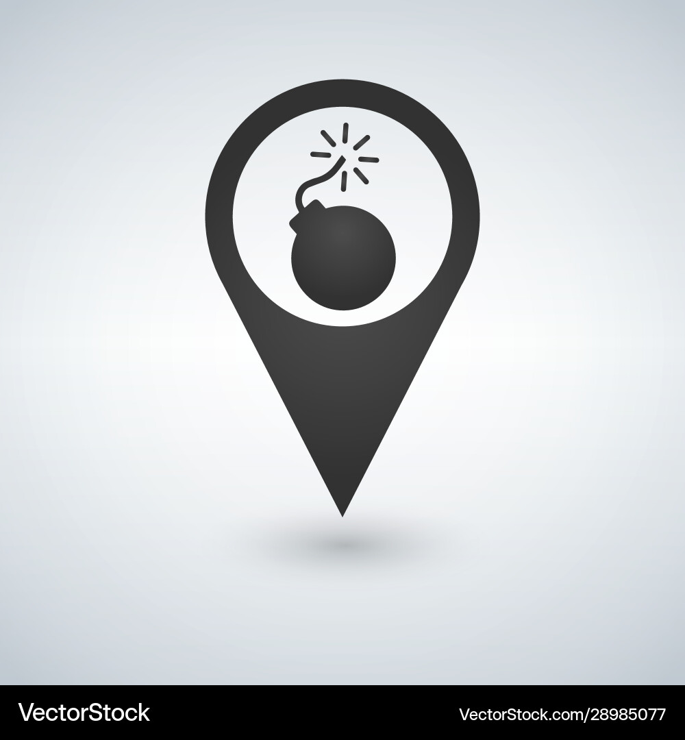 Bomb map pointer icon Bomb map pointer icon Vector Image