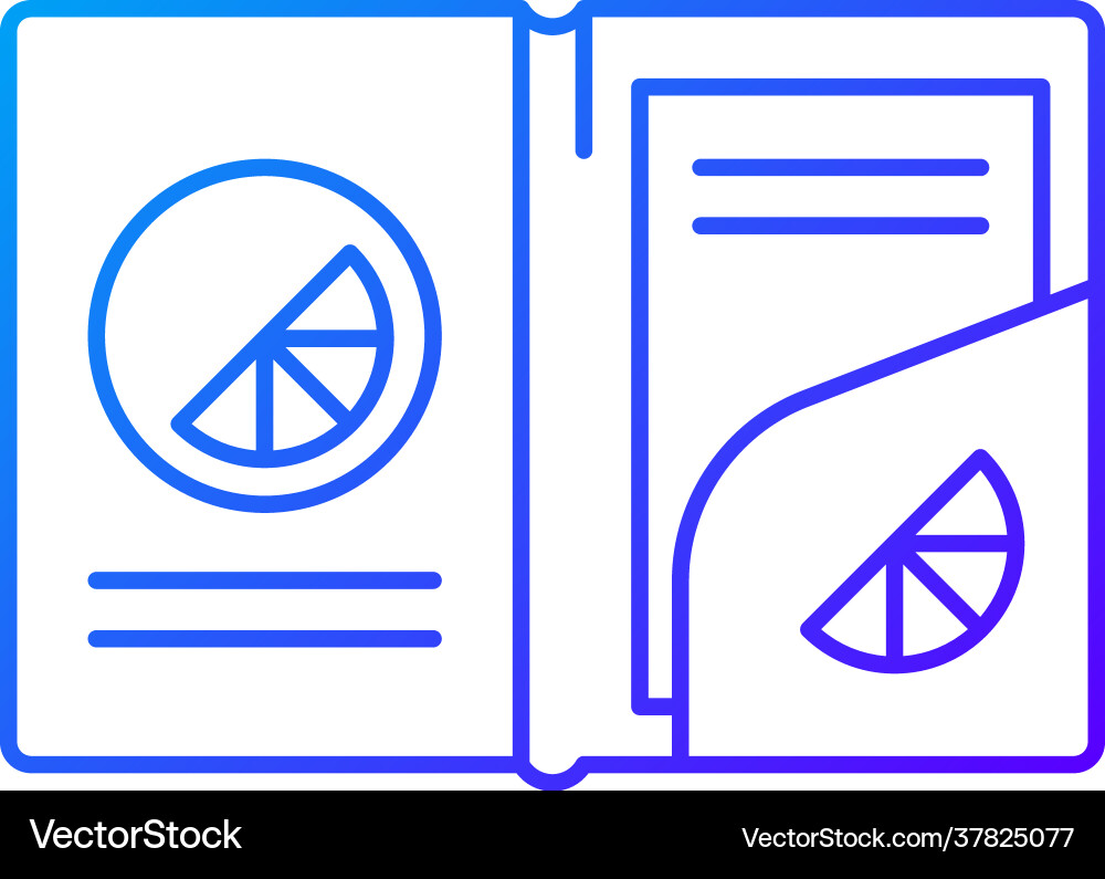 Branded paper folder gradient linear icon Branded paper folder gradient linear icon vector image