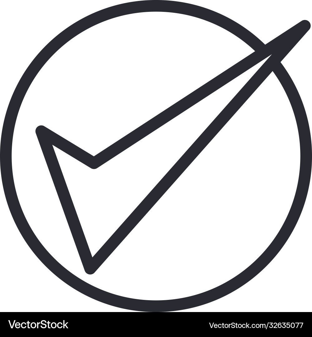 Check mark button line style icon design Vector Image