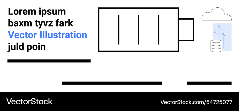 Cloud storage with server and data transfer lines Cloud storage with server and data transfer lines vector image