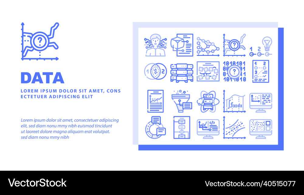 Data science innovate technology landing header Data science innovate technology landing header vector image