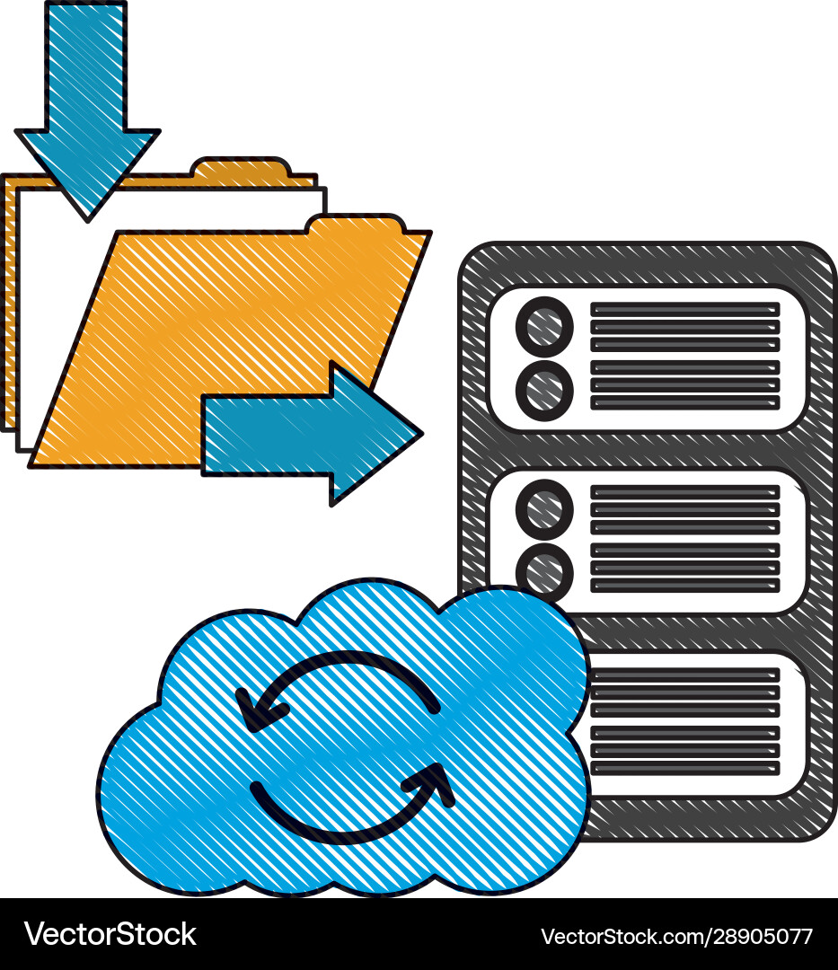 Download folder file database server cloud storage Vector Image