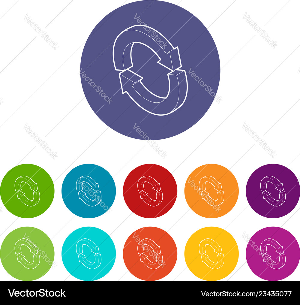 Refresh icons set color Refresh icons set color Vector Image