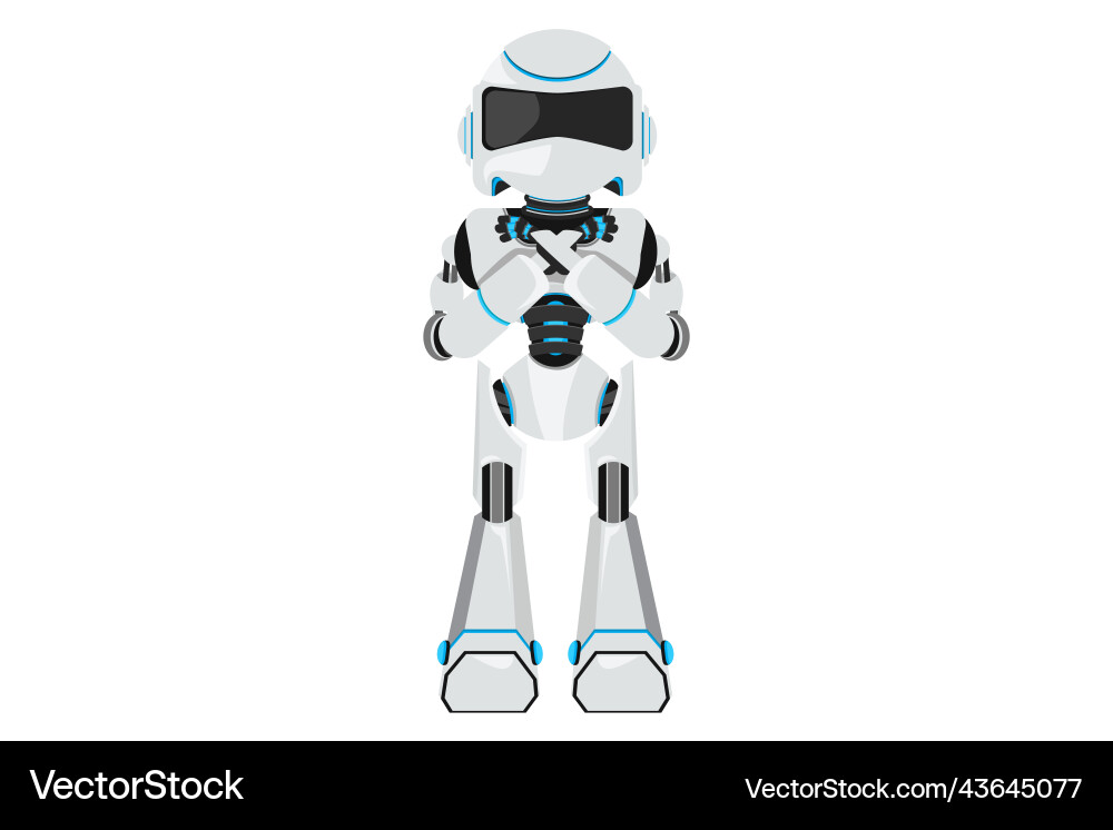 Robot Making an X Shape vector image
