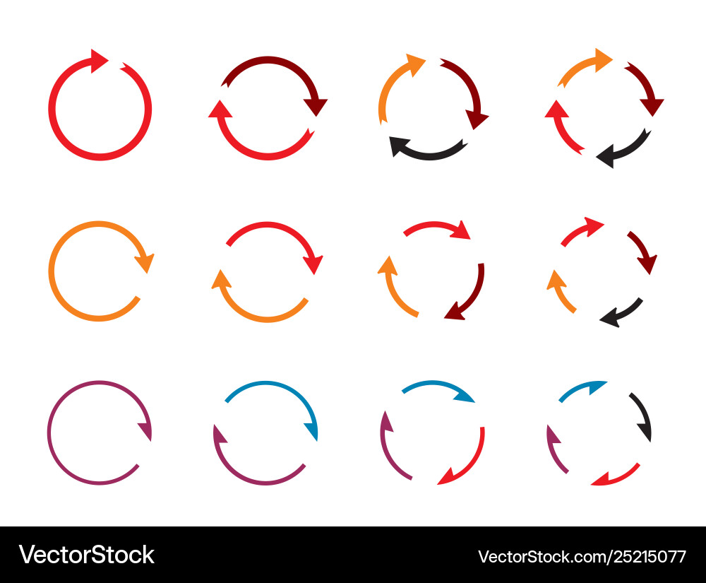 Sets color circle arrows icons Sets color circle arrows icons vector image