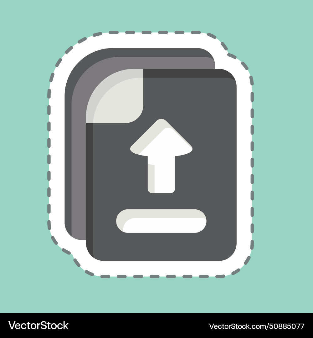 Sticker line cut file upload related to learning Vector Image