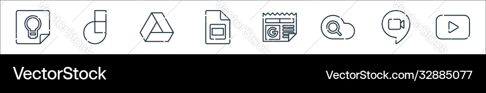 Suite line icons linear set quality Suite line icons linear set quality vector image